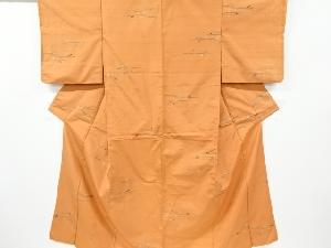 アンティーク　抽象模様織り出し手織り節紬着物